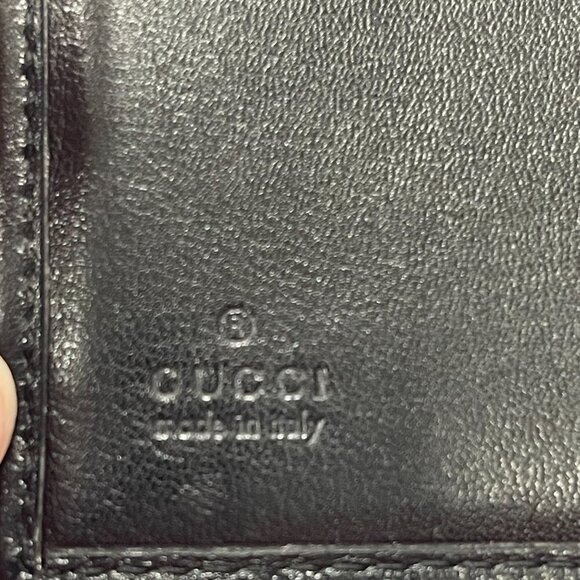 GUCCI Leather Bi-fold Compact Wallet Black - Preowned - Picture 14 of 15